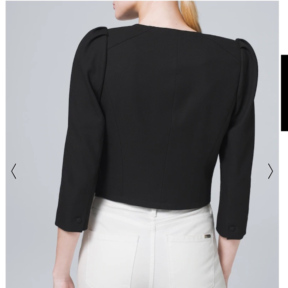 White House black market puff sleeve crop jacket - Picture 5 of 7